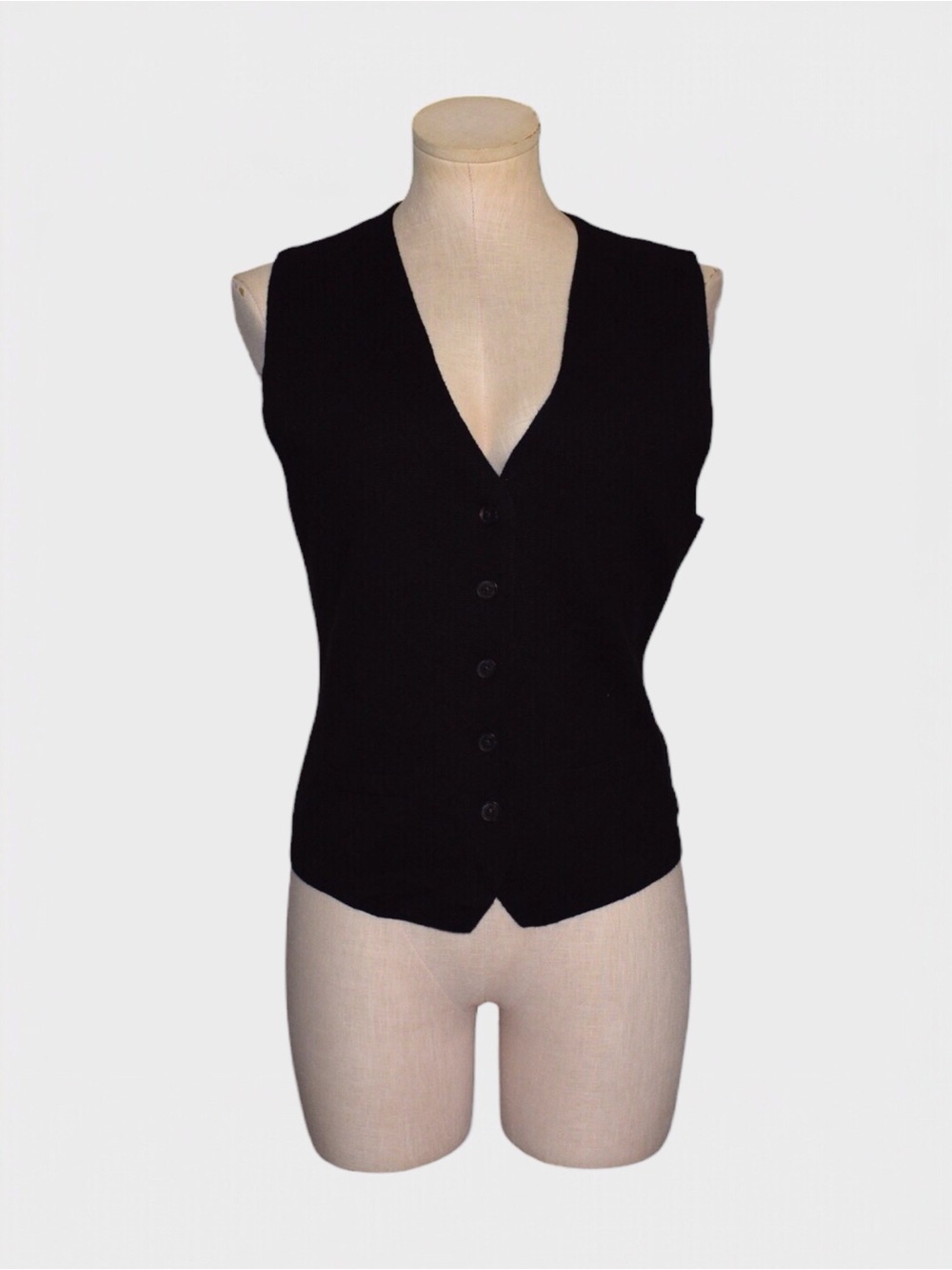 Gap Black Sweater Knit Button Front Vest
